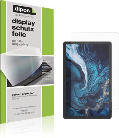 dipos – 2x Matte Beschermfolie geschikt voor Digma Pro Prime 18 11 Zoll | Krasbestendige & antireflecterende Screenprotector Ultra-Thin