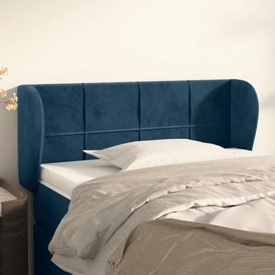 vidaXL - Hoofdbord - met - randen - 83x23x78/88 - cm - fluweel - donkerblauw