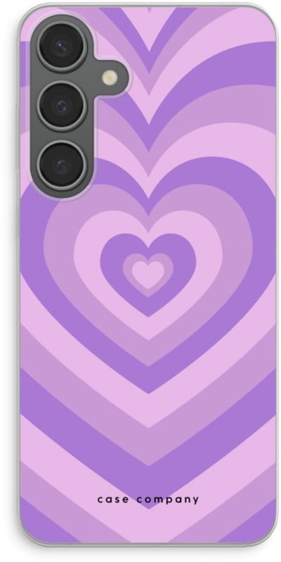 Case Company® - Hoesje geschikt voor Samsung Galaxy S24 Plus hoesje - Hart Paars - Soft Cover Telefoonhoesje - Bescherming aan alle Kanten en Schermrand