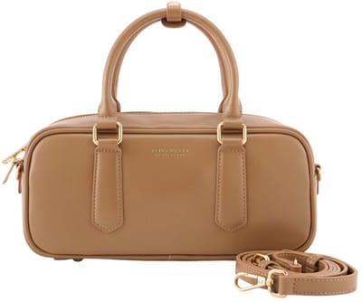 SEIDENFELT MANUFAKTUR handtas schoudertas Arvaja Bowling Bag Toffee Lichtbruin