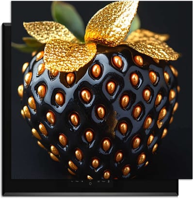KitchenArt - Golden Berry - Inductie Beschermer - 59x52 cm - Kookplaat Beschermer - Luxe Afdekplaat Inductieplaat - Anti-slip & Oprolbaar - Beschermmat Inductiekookplaat