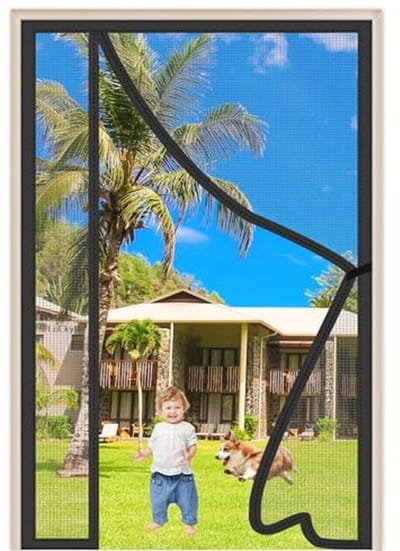 Magneet vliegenhordeur 105x205cm - Sterk en Duurzaam Vliegenscherm voor Vensters - Handsfree Toegang en Insectenbescherming