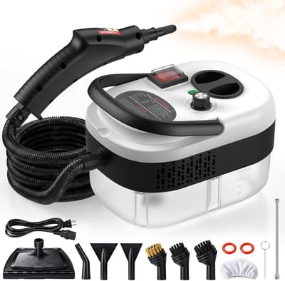 Draagbare stoomreiniger voor thuisgebruik van 2500 W, stoompistool met 6 standen, stoommachine met een waterreservoir van 40,6 ounce, draagbare stoomreiniger voor auto’s.