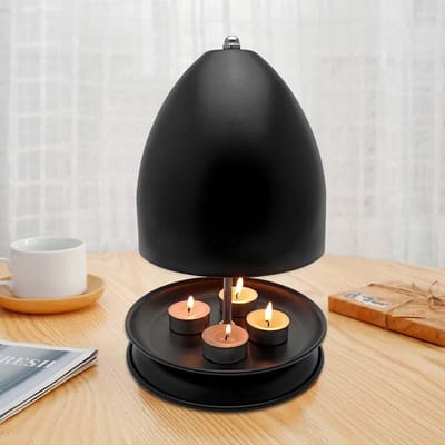 Theelicht Oven - Kaarsen Verwarmer - Kamer Verwarmen - Gelijkmatige Warmteverdeling - 27x17.5 cm - Mat Zwart