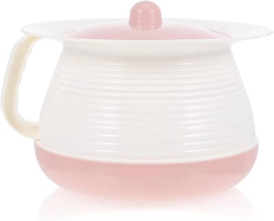 Spit Verzamelaar - Urinoir Potje - Onderweg Gebruik - Met Deksel - 21 x 18.5 cm - Roze