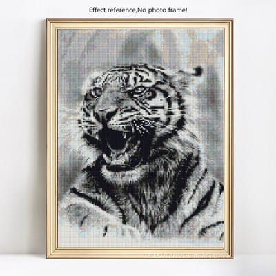 Diamant schilderij dieren woondecoratie strass diamant borduurwerk ronde stenen foto's 20X30 gray