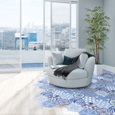 Antislip vloerstickers met beschermlaag - TOMETTES SOL SOPHELIA - 40x90cm - 10 zeshoekige stickers 20x18cm