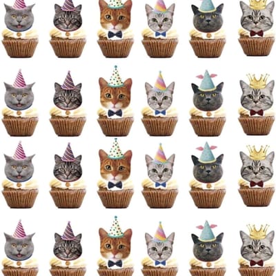 24 poezen cupcake topper Cute Cats - poes - kat - cupcake - topper - huisdier