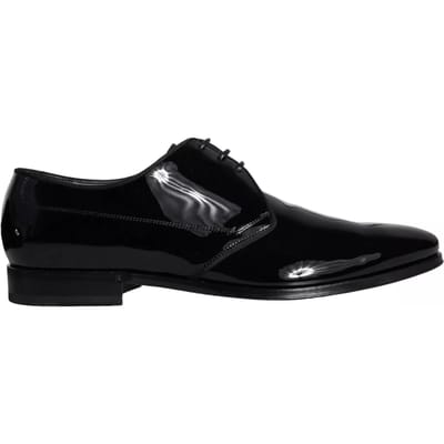 Dolce & Gabbana Zwarte Kalfsleren Derby Heren Dresschoenen