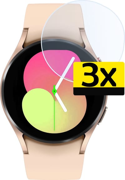 Screenprotector - 3 Stuks - Geschikt voor Samsung Watch 5 40 mm - Sterk & Shockproof - Tempered Glass - Beschermglas Screen Cover - Gehard Glas - Bescherm Protector voor Smartwatch