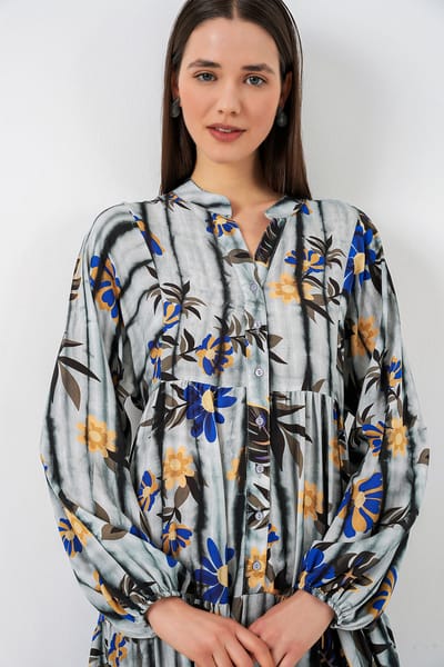 Gepubliceerd V-hals Maxi Jurk