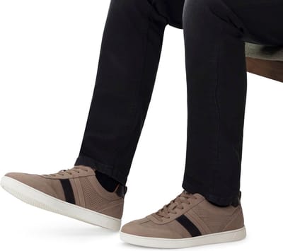 No Stress - Heren - Beige nubuck sneakers - Maat 43