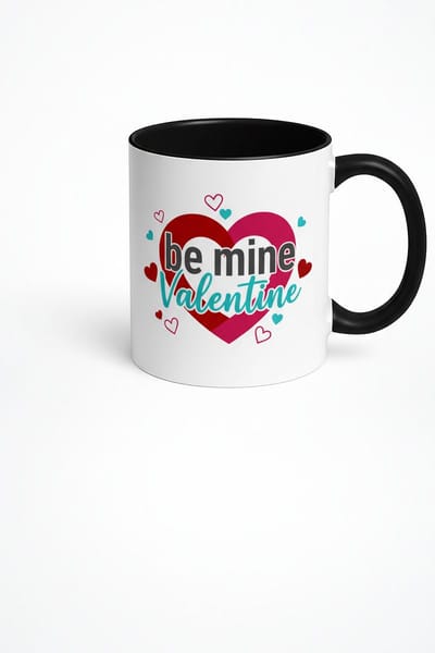 Valentijn Mok "Be Mine Valentine" met Romantisch Hartjes Design - Perfect Cadeau voor Liefde