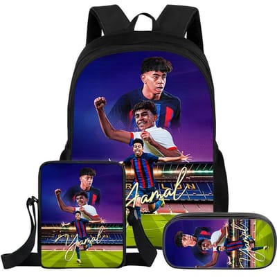 3-delige Set Rugzak L-Lamin Yamal Kinderen Student School Voetbalster Rugzak Beste Cadeau Schoudertas Etui's Boekentas