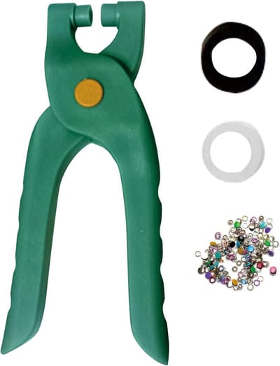 Grommet Gereedschapsset - Oogjes Tang - Materiaal Versterken - Gebruiksvriendelijke Uitlijning - 200 Krammen - Groen