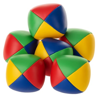 Jongleerballen - 6x stuks - gekleurd - ballen gooien - jongleren - speelgoed