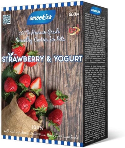 Smookies Aardbei & Yoghurt - Hondensnacks - 100% Human Grade - Trainingssnacks - Dagelijkse Beloning voor Honden