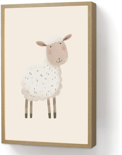 Nachtlampje 40x60 cm - Kinder lamp - Schaap - Boerderij dier - Dieren - Tafellamp kinderkamer draadloos - Slaapkamer lampje - Bedlamp kinderen - Kinderlampje - Wandlamp babykamer - Nachtlampjes