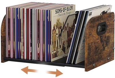 Uitbreidbaar Opbergrek voor Vinylplaten - 110 LP Albumopslag met Beweegbare Verdeler