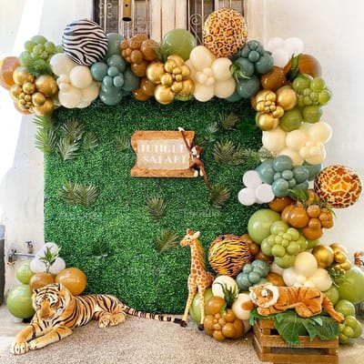 Jungle & Safari Balonnen Thema - Ballonnen boog Safari - Jungle Versiering - Jungle Thema - Jungle Decoratie - Jungle Dieren - 114 items - Verjaardag Versiering - Ballonnen - Balonnenboog