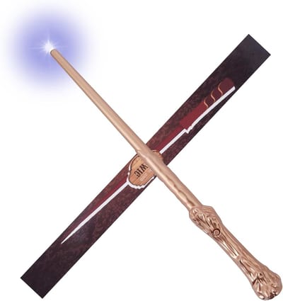 Luxueuze Magische Toverstok met Geluid en Licht, 31 cm, Verzamelobject voor Kinderen, Roze Goud, Speelgoed voor Creatieve Spellen