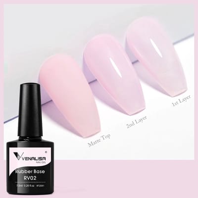 Venalisa Rubber Base UV Gellak Pale Pink - 7.5 ml - RV02 - Rubber Base Coat - Rubber Base Gel - Rubber Base Gellac - Venalisa Gellak - Gellak Nagellak