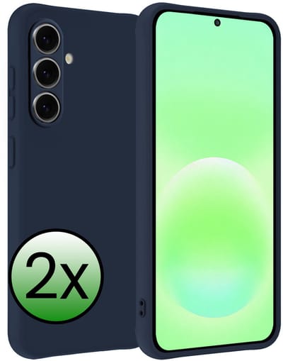 Hoesje 2 Stuks - Geschikt voor Samsung Galaxy A57 - Sterk & Shockproof - Case Siliconen - Back Cover - Telefoon Hoes - Donkerblauw