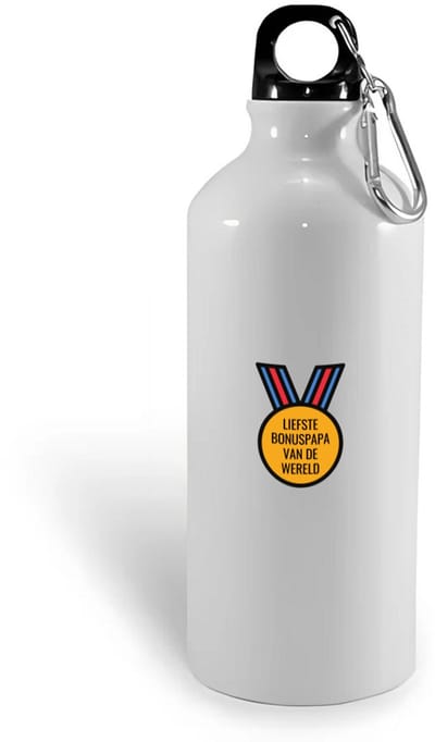Hacebo® - liefste bonuspapa van de wereld waterfles - Papa - de liefste bonusvader - vader cadeautjes - vaderdag - verjaardagscadeau - verjaardag - cadeau - geschenk - kado - gift - vader artikelen - water fles - 400ML