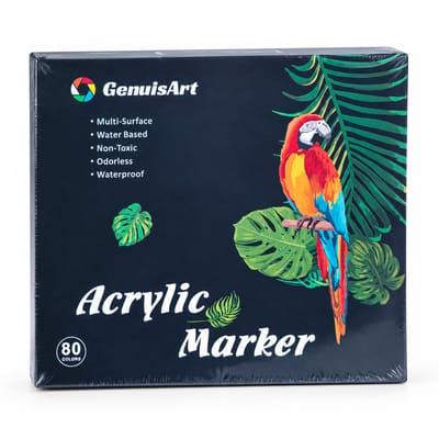 Acrylmarkers - 80 kleuren dubbelzijdige dotpen B-variant - watervast, sneldrogend en stapelbaar - ronde punt voor tekenen en graffiti - basisverpakking