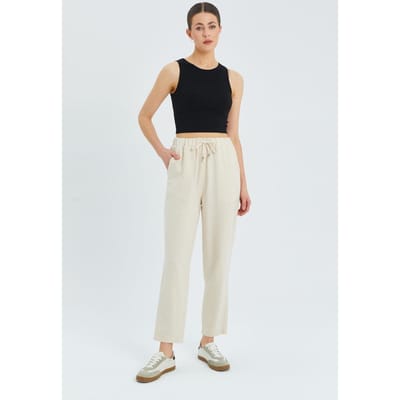 Hoge Taille Broek met Touwtje