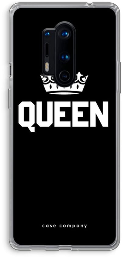 Case Company® - Hoesje geschikt voor OnePlus 8 Pro hoesje - Queen zwart - Soft Cover Telefoonhoesje - Bescherming aan alle Kanten en Schermrand
