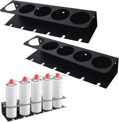 Wandplank Blikhouder Spuitflesrek met 5 Gaten en 6 Sleuven voor Garage en Thuis