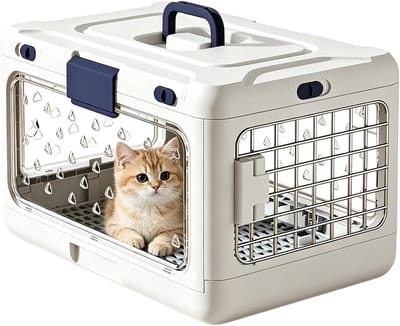 Huisdieren transportbox - Reiskooi - Veilig reizen - Gereedschapsloze montage - 53 x 33 x 12 cm - Wit