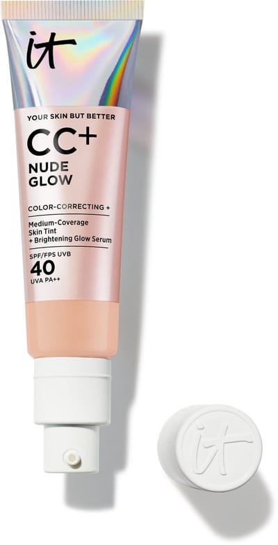 IT Cosmetics Your Skin But Better CC+ Nude Glow SPF40 Foundation - Lichte Textuur - Glow Serum met 2% Niacinamide, Hyaluronzuur, Groene thee-extract en SPF 40 - Neutral Medium- 32ml