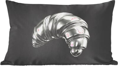 Sierkussens - Kussentjes Woonkamer - 60x40 cm - Croissant - Metaal - Zilver