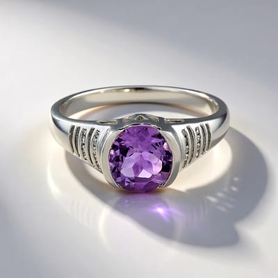 Cavill - Zilveren ring met azuurblauwe kwarts 2,295 ct - 925 Sterling zilver platina gecoat - 18 zirkonen totaal 0,12 ct - elegante bezel ring