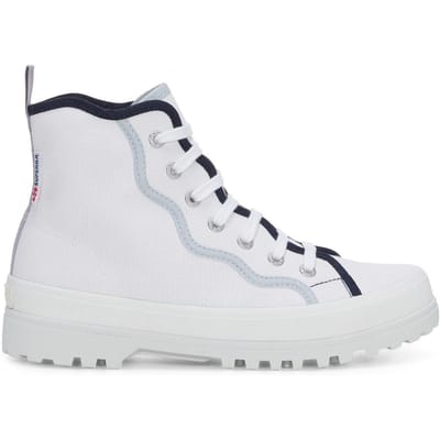 Superga Dames/Dames 2341 Alpina Krullende Bindingen Enkellaarsjes (Wit/blauw)