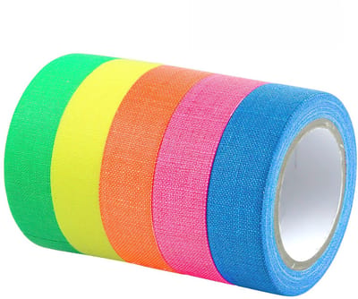 Dailygoods- Neon Tape UV-Blacklight Reactieve - Fluorescerende Tape - Decoratie - Feestartikelen - Lichtfeesten - 12,7 mm x 5 m per Rol