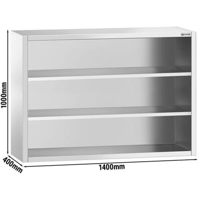 GGM Gastro Edelstahl Wandhängeschrank PREMIUM - 1400x400mm - ohne Schiebetür - 1000mm hoch