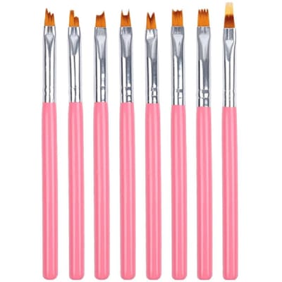 8 stuks professionele nail art penselen voor manicure acrylverf nagelborstelset UV gellak nagels voeringpen verlooppen roze