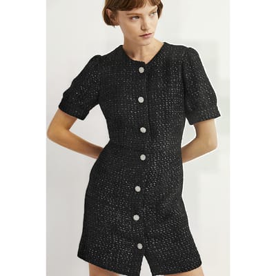 Boden Metallic Textured Mini Dress Blk Größe: 22L | Blusenkleider Outlet | Damen