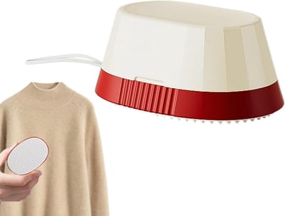 Wasbare Pluizenroller - Pluisverwijderaar Kleding - Textiel Reinigen - Herbruikbaar & Wasbaar - 9.2x6.2x4.3cm - Romig Wit en Rood
