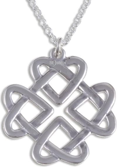 St Justin Keltische liefde knoop Zilveren hanger