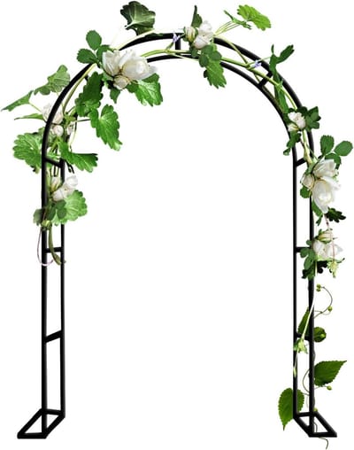 Tuinboog Metaal - Rozenprieel Klimplant - Decoratie Tuin Feest - Eenvoudig Montage - L280xB40xH220cm - Zwart