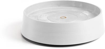 Ecopots Saucer Wheels Oslo - Pure White - Ø32,2 x H8,5 cm - Ronde witte onderschotel op wielen met waterreservoir