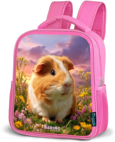 NoBoringSuitcases.com® - Rugzak roze - Schooltas meisjes - Cavia - Natuur - Dier - Kinder rugtas meisje - Boekentas kind - Kinderrugzak voor school - Schoolrugzak