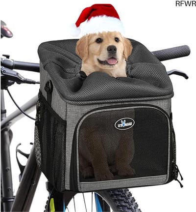 Hondenfietsmand - Huisdierdrager - Veilig Vervoeren - Opvouwbaar Ontwerp - Max 5.4kg - Grijs