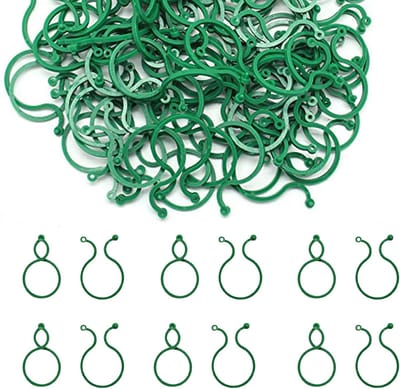 Famanu – Veilige plantenclips - 100 stuks - kleine plantenclips voor het vlechten en bevestigen van planten - steunclips voor tomaten - komkommers (groen)