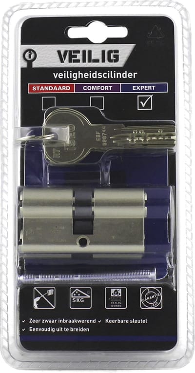 Veilig veiligheidsprofielcilinder R7 Expert SKG*** 30/30, 2 stuks.