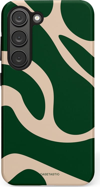 Casetastic hoesje geschikt voor Samsung Galaxy S23 - Dubbellaagse bescherming - Groen Bos en Zand Duinen - Fashion Case - Donkergroen Zand